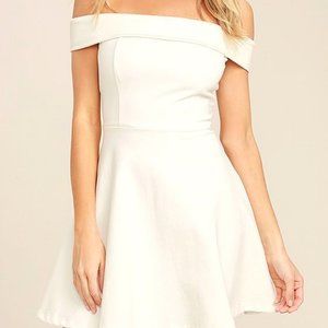 NWT Lulu's Season of Fun White Off Shoulder Dress Size Small